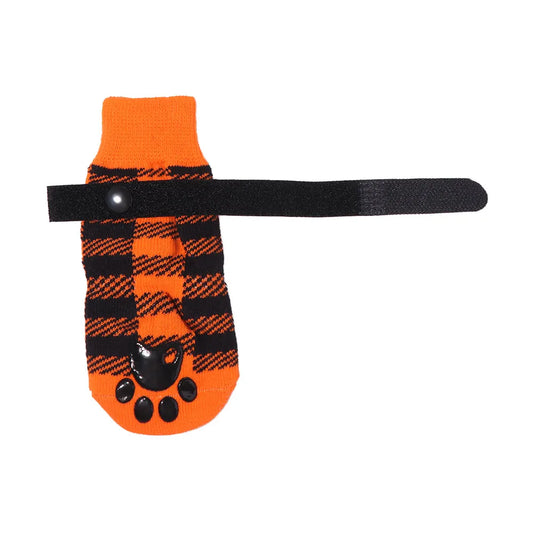 4Pcs Anti Slip Dog Socks Adjustable Straps Warm Dog Paw Protectors